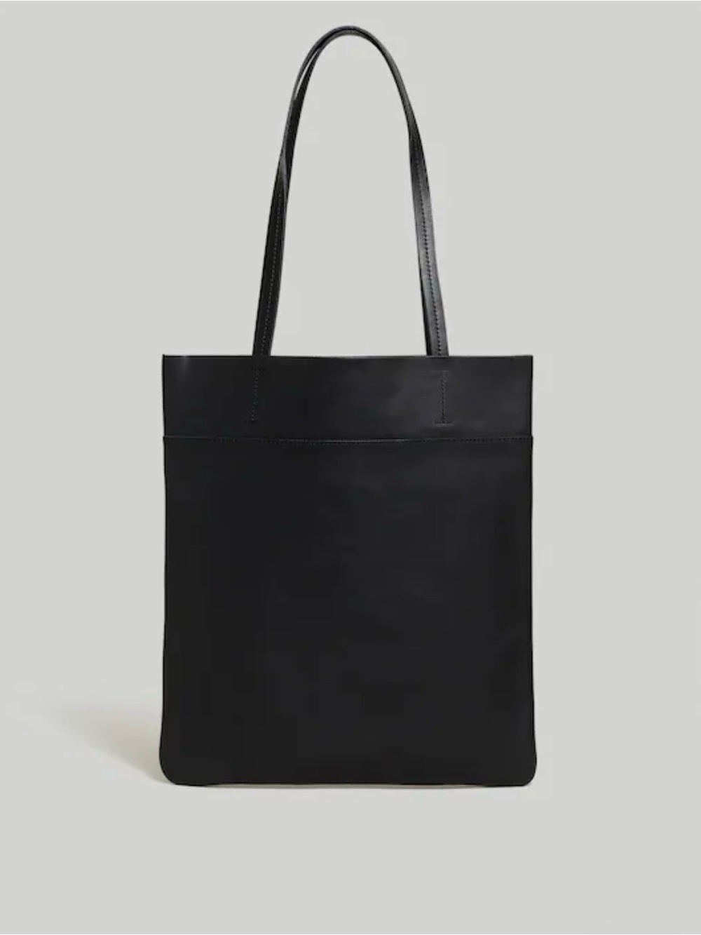 Madewell Black Leather Magazine Tote Bag  Boho Minimalist Quiet Luxury GUC
